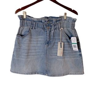 Jolt Women’s Paperbag Waist Denim Mini Skirt Size Large NWT